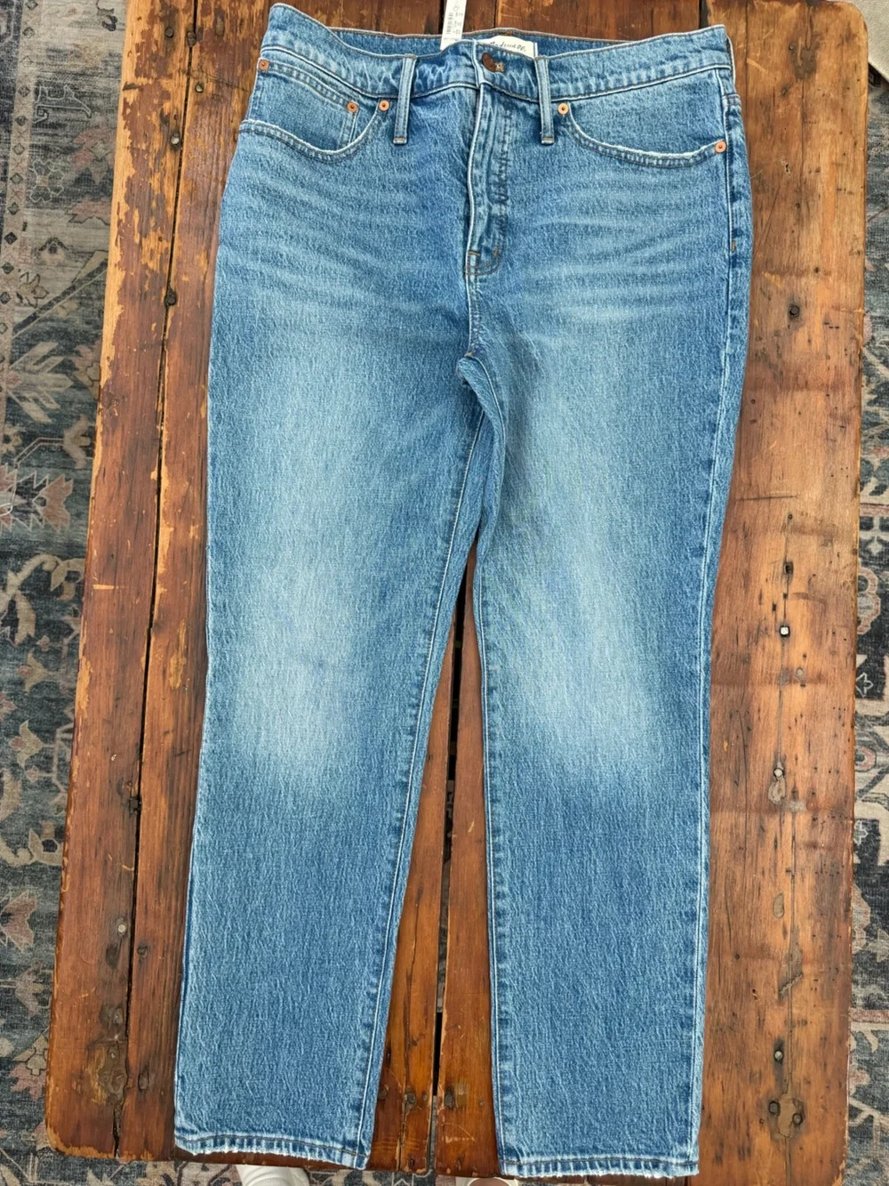 Madewell TomboyX Straight Leg Jeans — Light Blue Denim